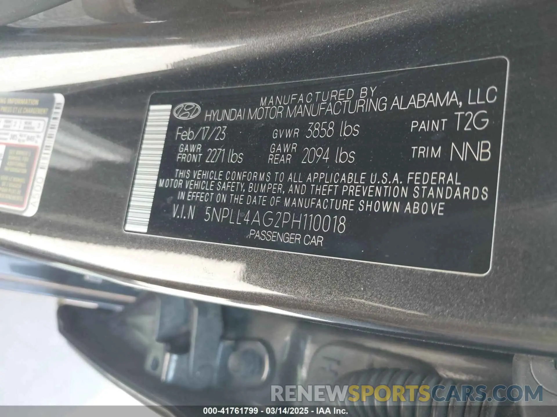 9 fotografías del automóvil dañado 5NPLL4AG2PH110018 HYUNDAI ELANTRA 2023