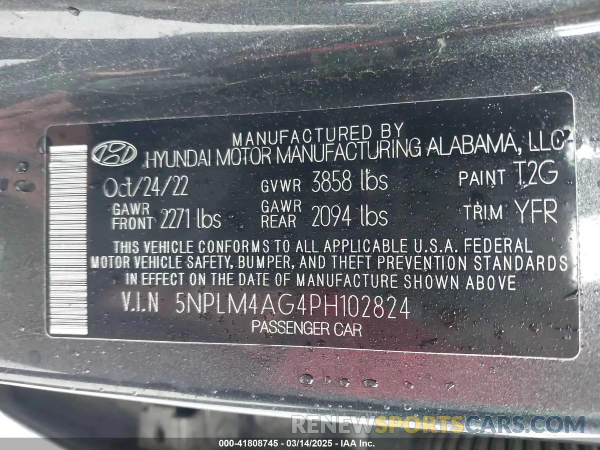9 fotografías del automóvil dañado 5NPLM4AG4PH102824 HYUNDAI ELANTRA 2023