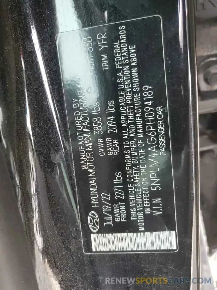 13 fotografías del automóvil dañado 5NPLM4AG6PH094189 HYUNDAI ELANTRA 2023