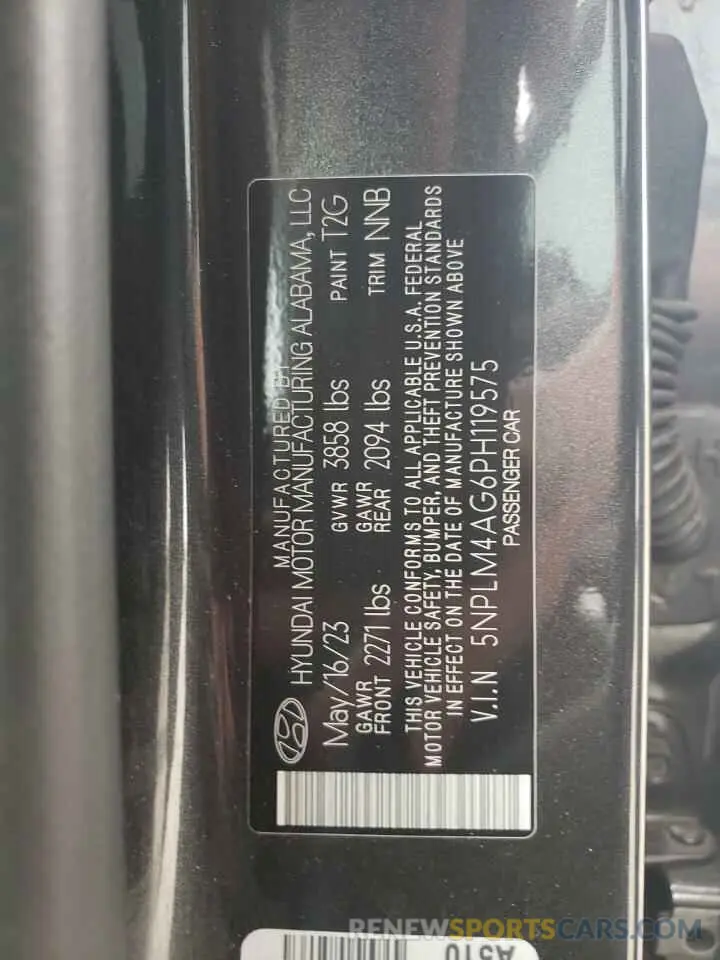 12 fotografías del automóvil dañado 5NPLM4AG6PH119575 HYUNDAI ELANTRA 2023