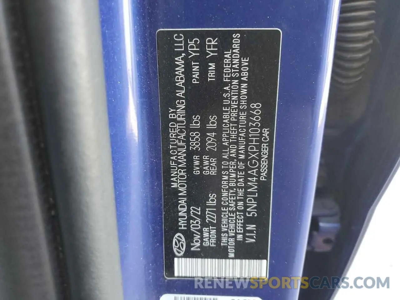 13 fotografías del automóvil dañado 5NPLM4AGXPH103668 HYUNDAI ELANTRA 2023