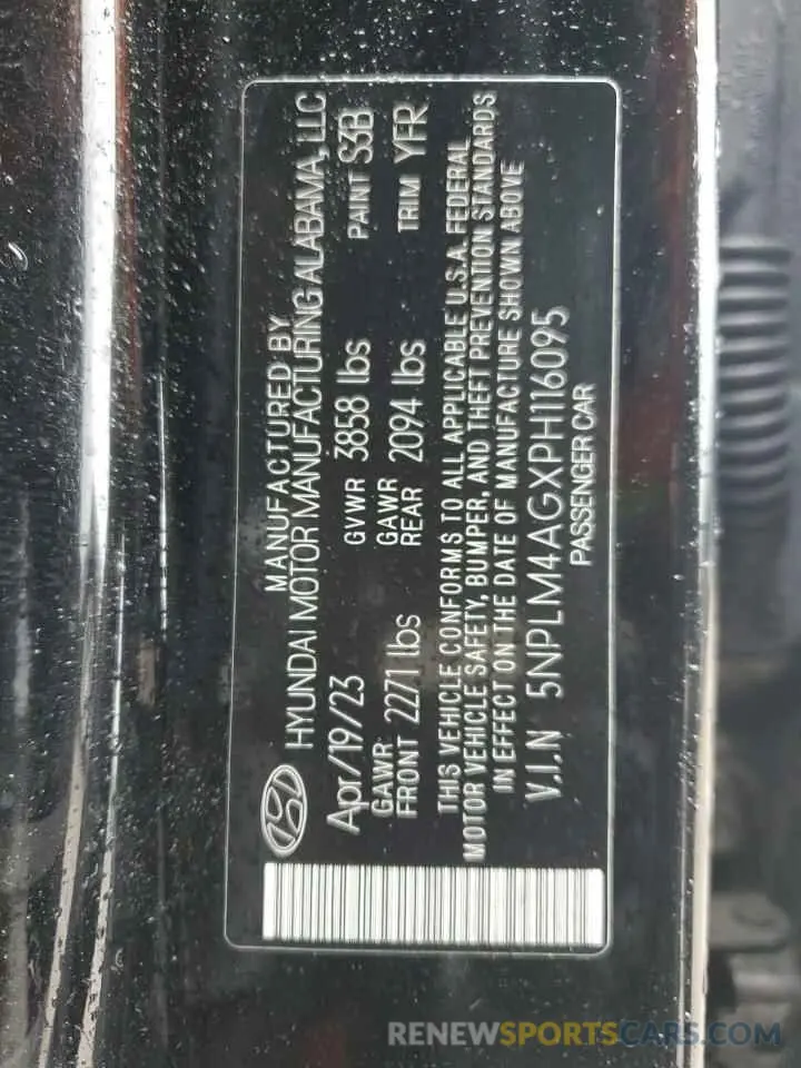 12 fotografías del automóvil dañado 5NPLM4AGXPH116095 HYUNDAI ELANTRA 2023