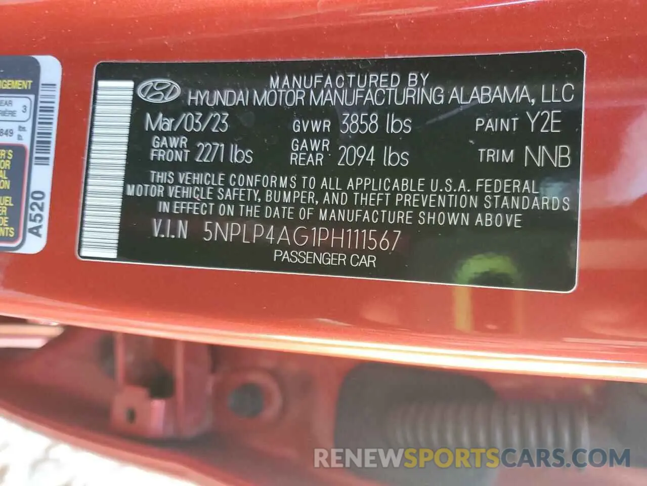 12 fotografías del automóvil dañado 5NPLP4AG1PH111567 HYUNDAI ELANTRA 2023