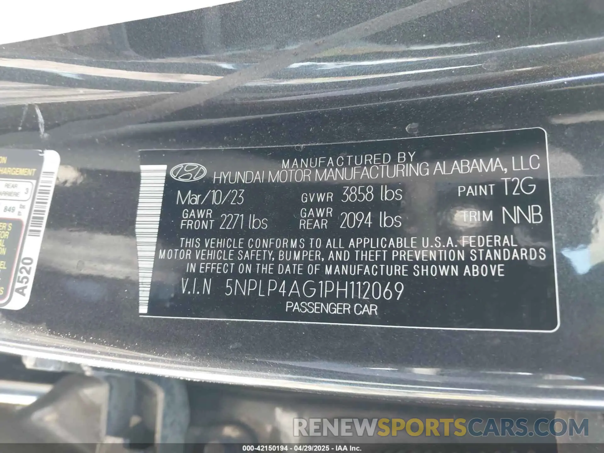 9 fotografías del automóvil dañado 5NPLP4AG1PH112069 HYUNDAI ELANTRA 2023
