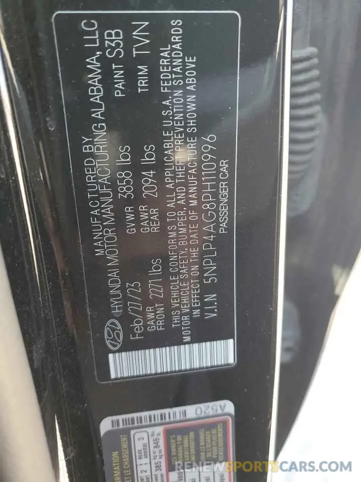 12 fotografías del automóvil dañado 5NPLP4AG8PH110996 HYUNDAI ELANTRA 2023