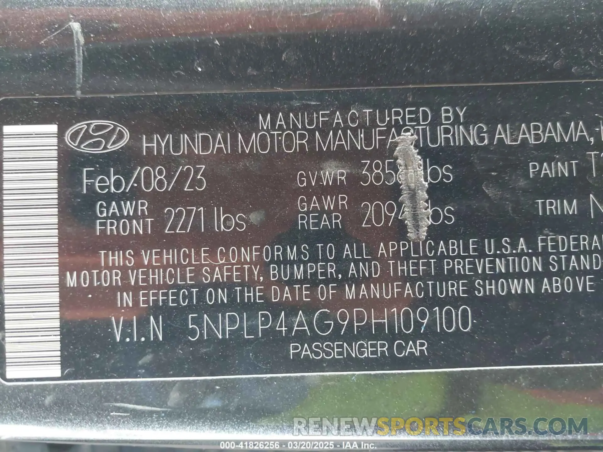 9 fotografías del automóvil dañado 5NPLP4AG9PH109100 HYUNDAI ELANTRA 2023