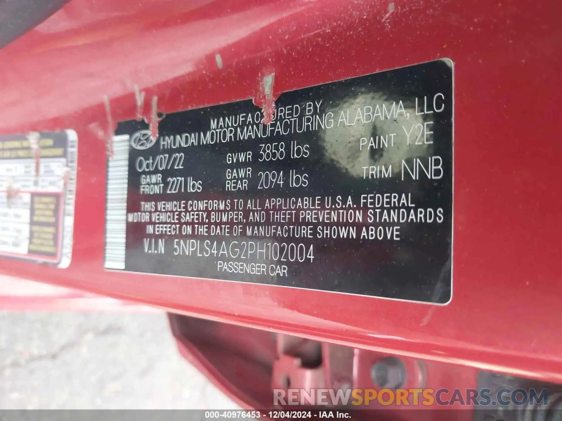 9 fotografías del automóvil dañado 5NPLS4AG2PH102004 HYUNDAI ELANTRA 2023