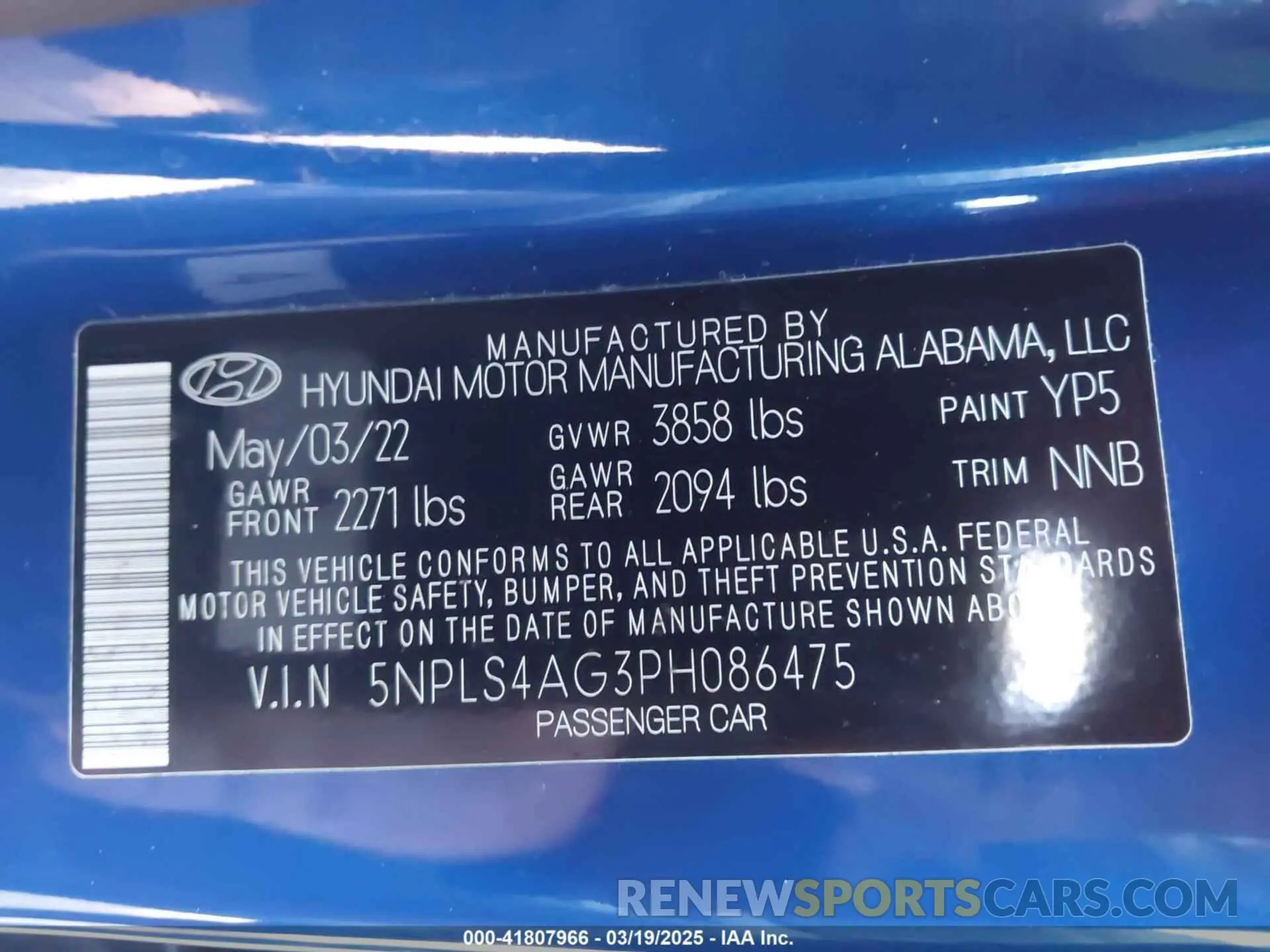 9 fotografías del automóvil dañado 5NPLS4AG3PH086475 HYUNDAI ELANTRA 2023