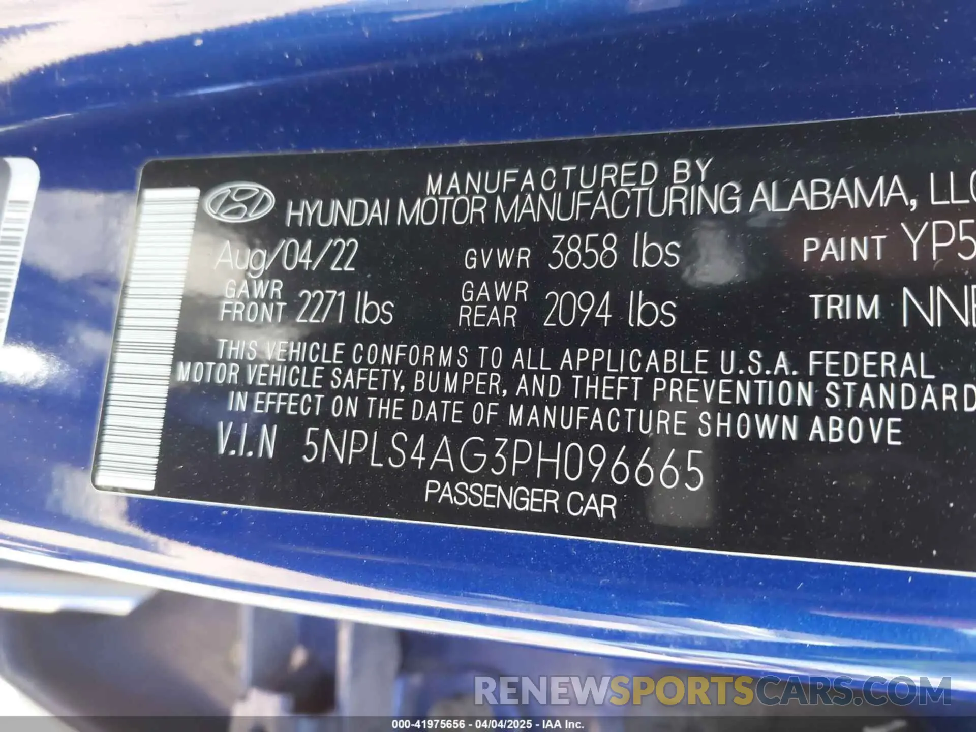 9 fotografías del automóvil dañado 5NPLS4AG3PH096665 HYUNDAI ELANTRA 2023