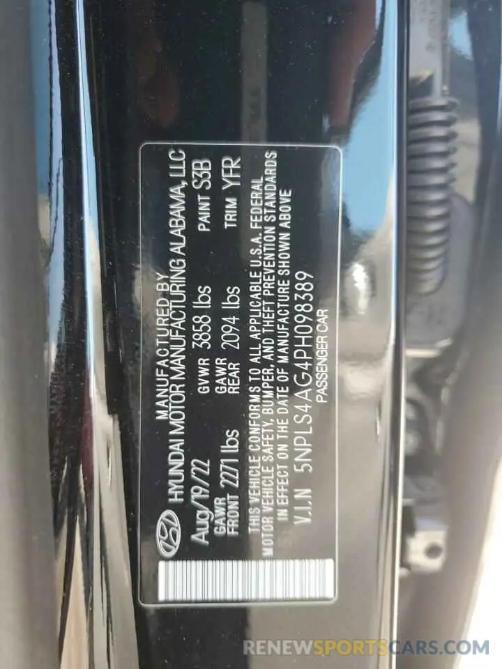 12 fotografías del automóvil dañado 5NPLS4AG4PH098389 HYUNDAI ELANTRA 2023