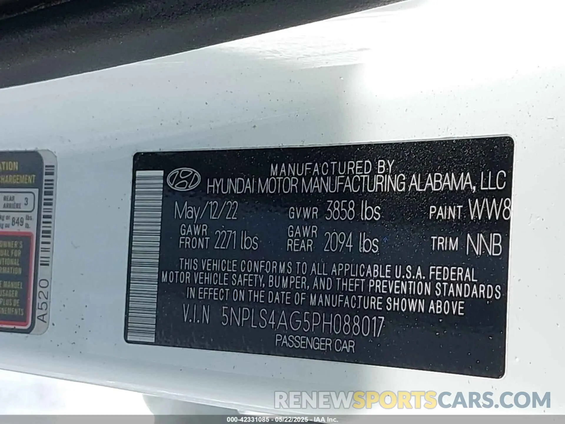 9 fotografías del automóvil dañado 5NPLS4AG5PH088017 HYUNDAI ELANTRA 2023