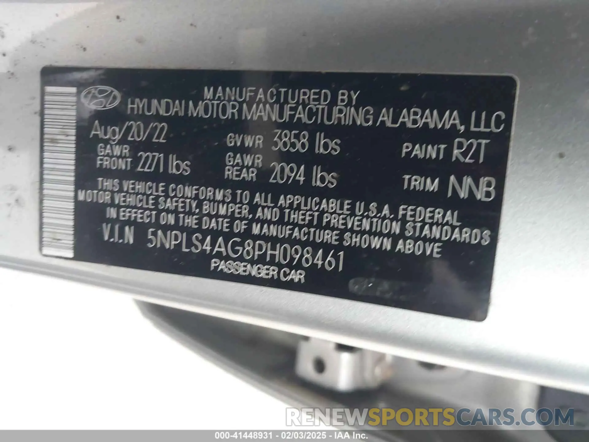 9 fotografías del automóvil dañado 5NPLS4AG8PH098461 HYUNDAI ELANTRA 2023