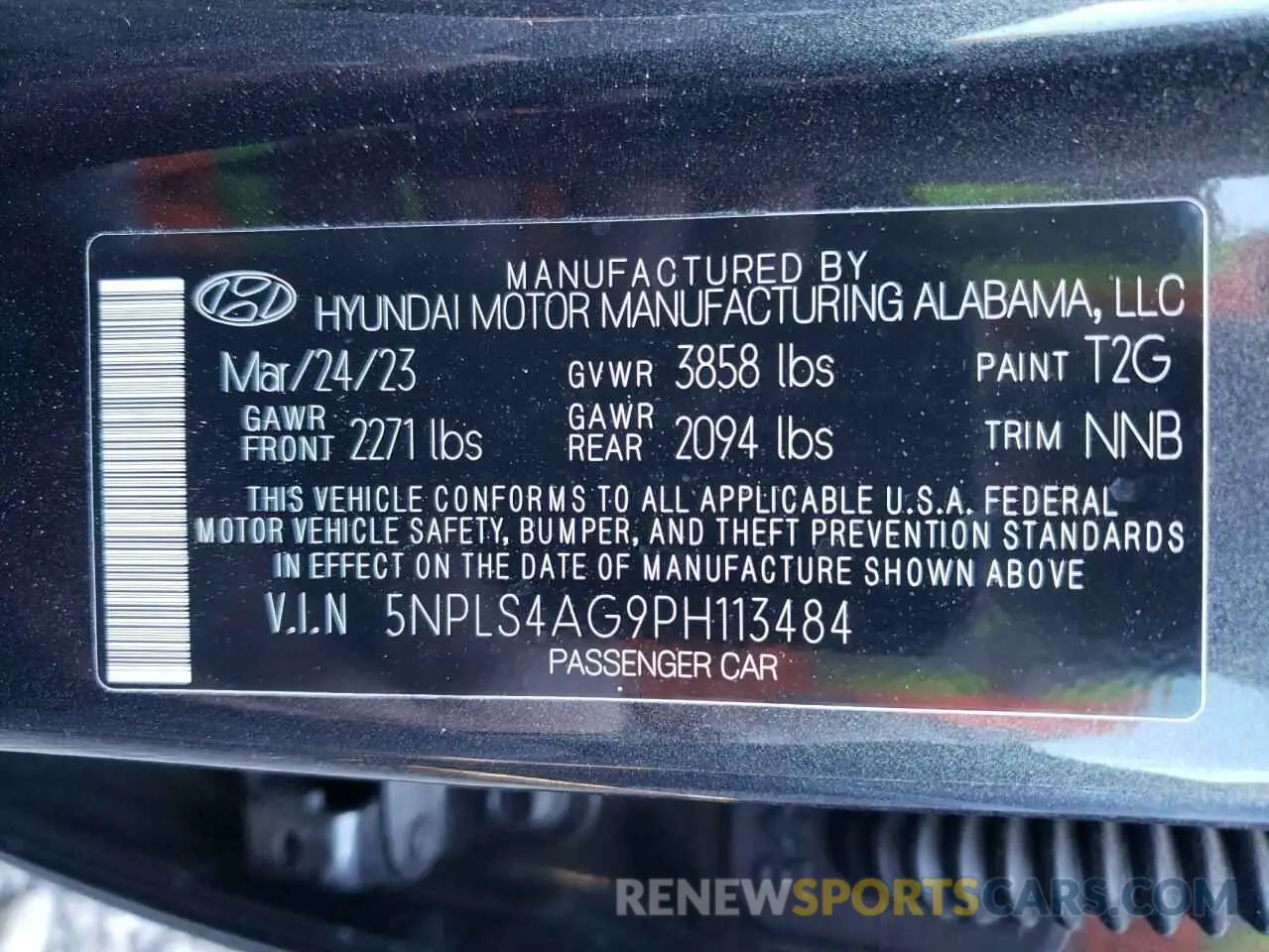 12 fotografías del automóvil dañado 5NPLS4AG9PH113484 HYUNDAI ELANTRA 2023
