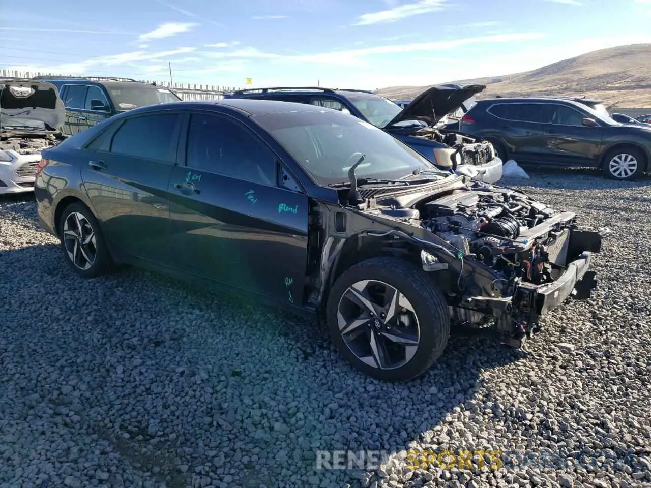 4 fotografías del automóvil dañado 5NPLS4AG9PH113484 HYUNDAI ELANTRA 2023