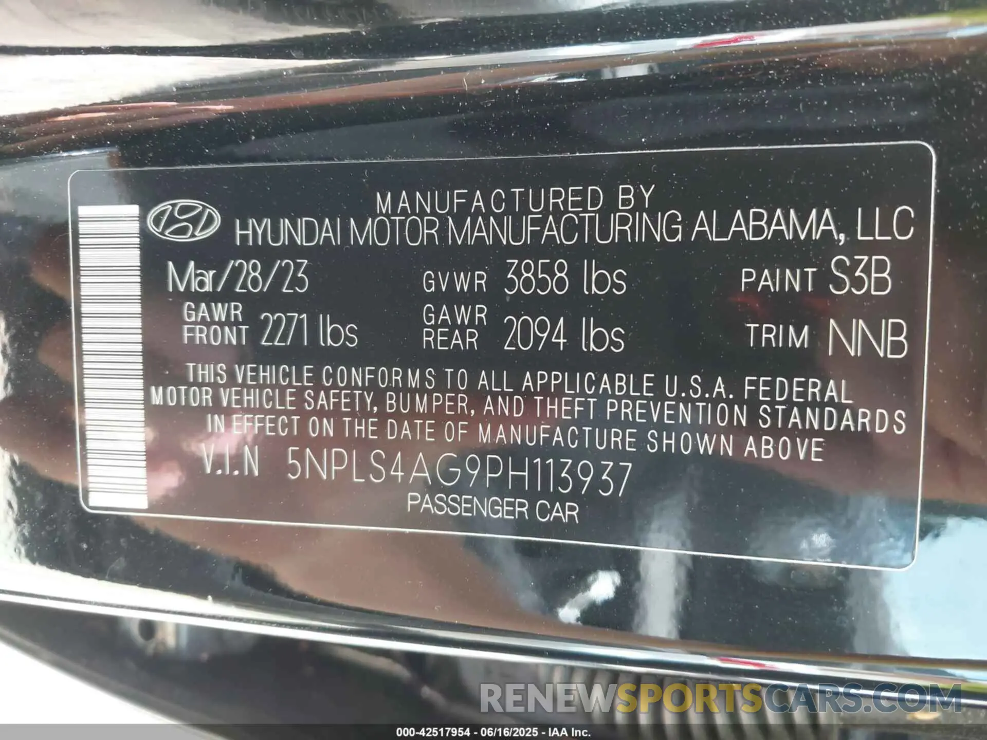 9 fotografías del automóvil dañado 5NPLS4AG9PH113937 HYUNDAI ELANTRA 2023