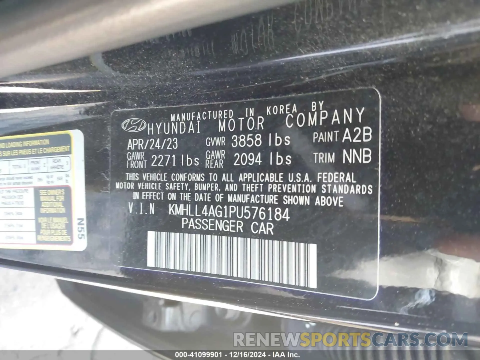 9 fotografías del automóvil dañado KMHLL4AG1PU576184 HYUNDAI ELANTRA 2023