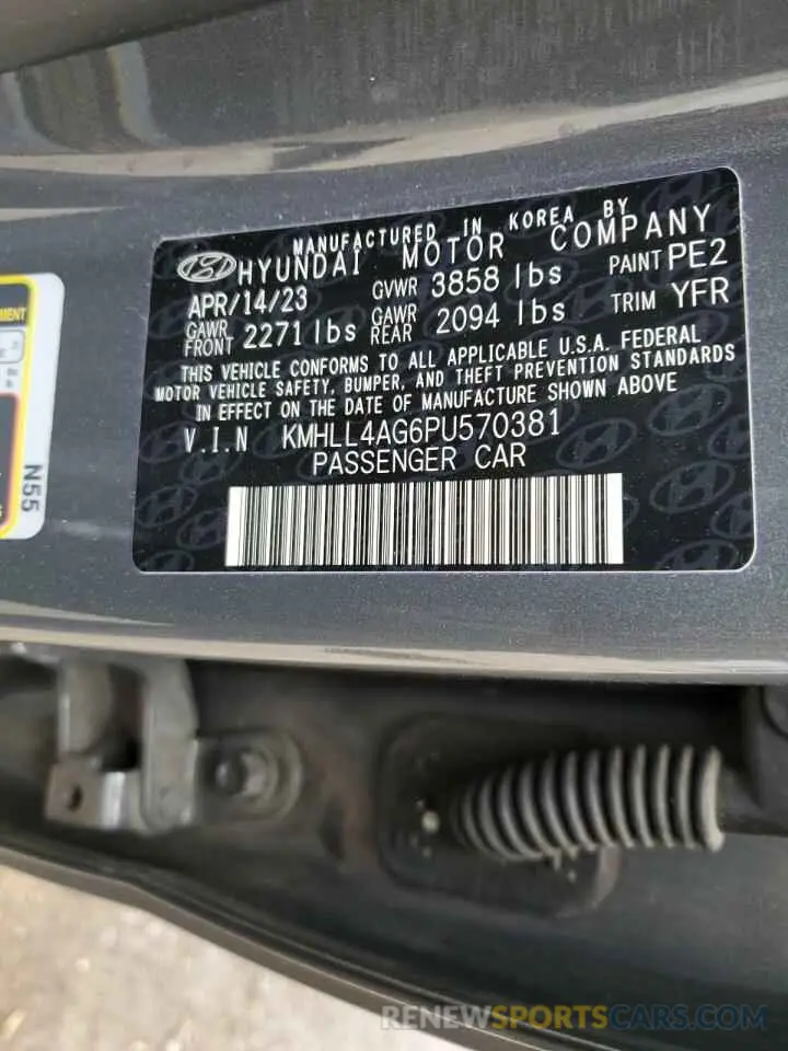 14 fotografías del automóvil dañado KMHLL4AG6PU570381 HYUNDAI ELANTRA 2023