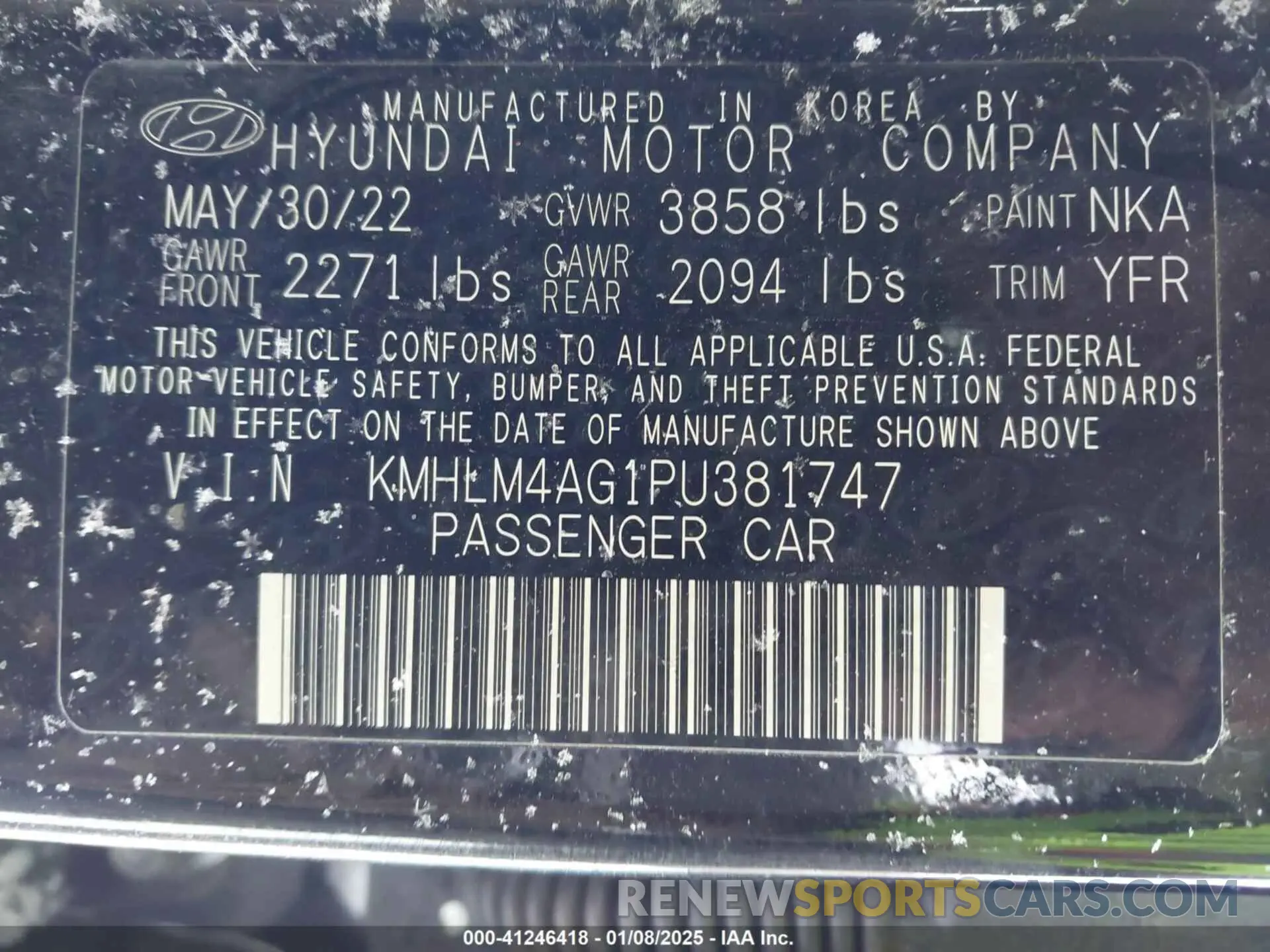 9 fotografías del automóvil dañado KMHLM4AG1PU381747 HYUNDAI ELANTRA 2023