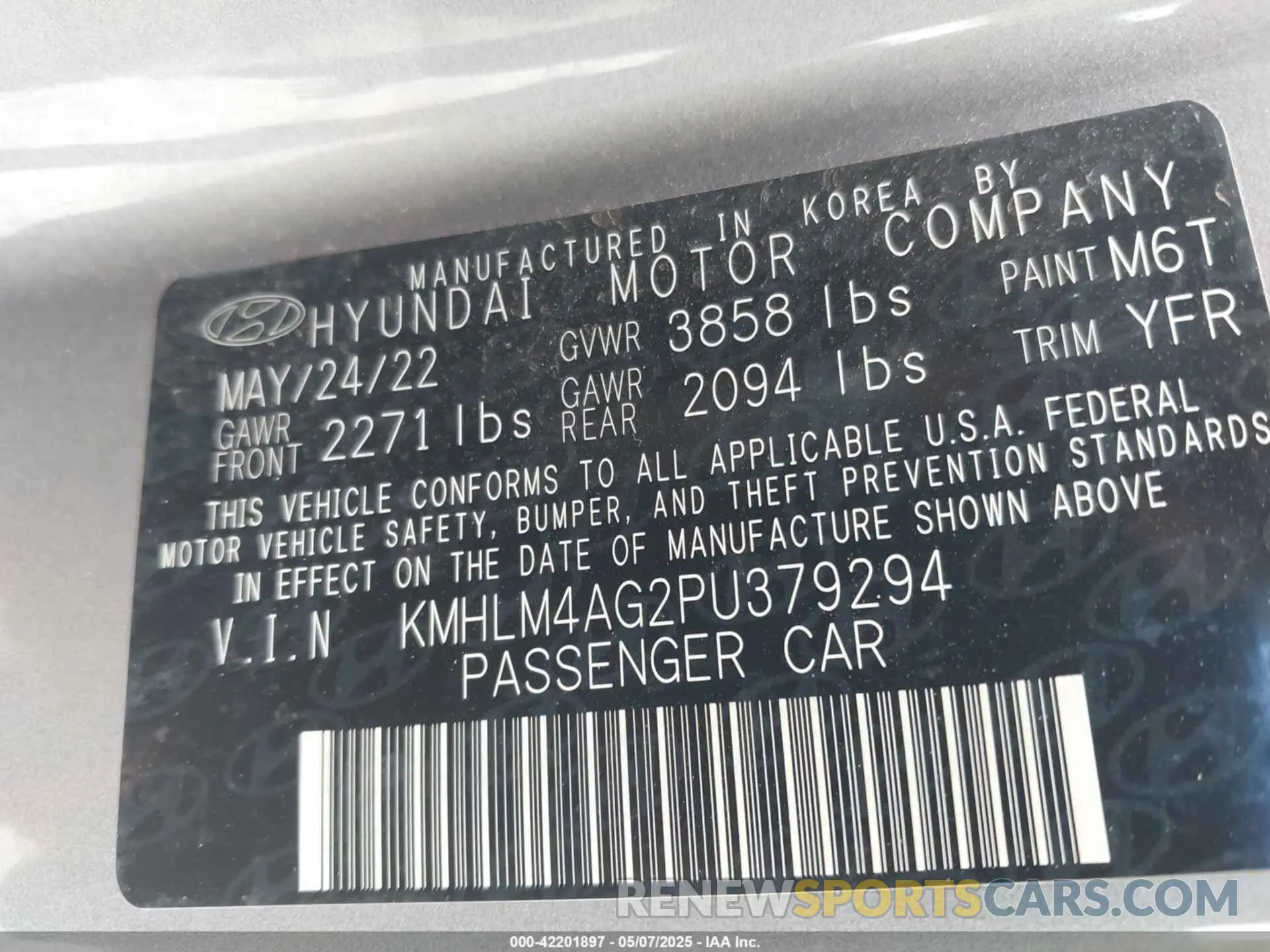 9 fotografías del automóvil dañado KMHLM4AG2PU379294 HYUNDAI ELANTRA 2023