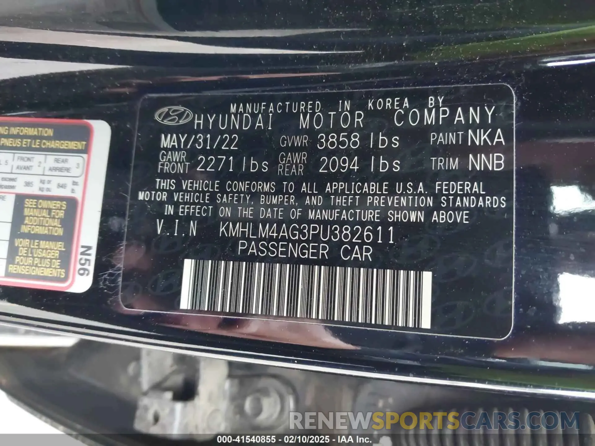 9 fotografías del automóvil dañado KMHLM4AG3PU382611 HYUNDAI ELANTRA 2023