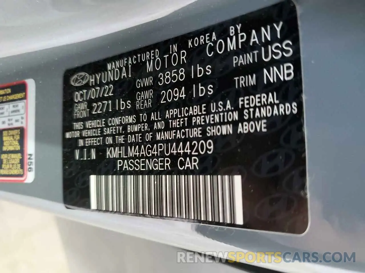 12 fotografías del automóvil dañado KMHLM4AG4PU444209 HYUNDAI ELANTRA 2023