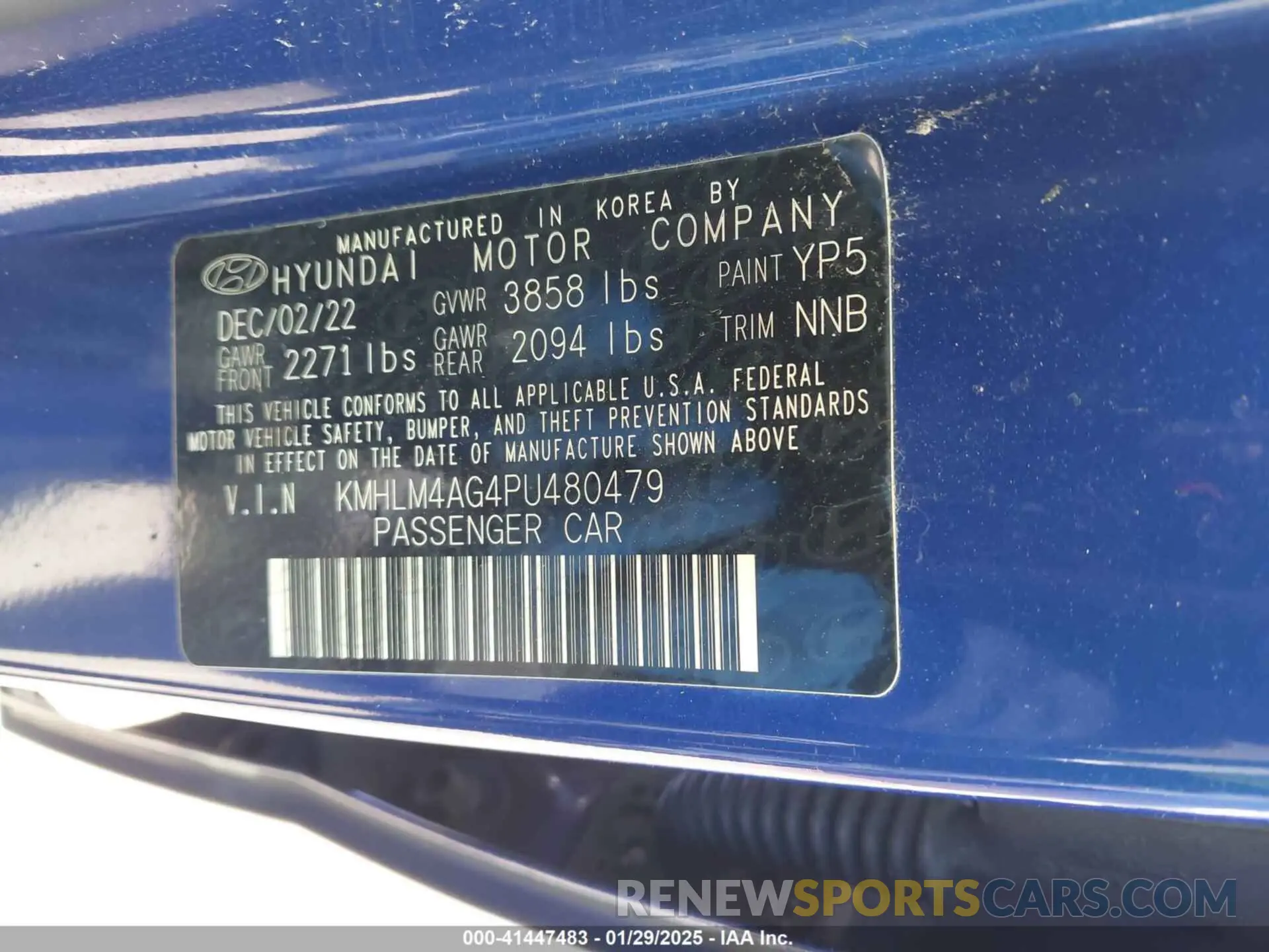 9 fotografías del automóvil dañado KMHLM4AG4PU480479 HYUNDAI ELANTRA 2023