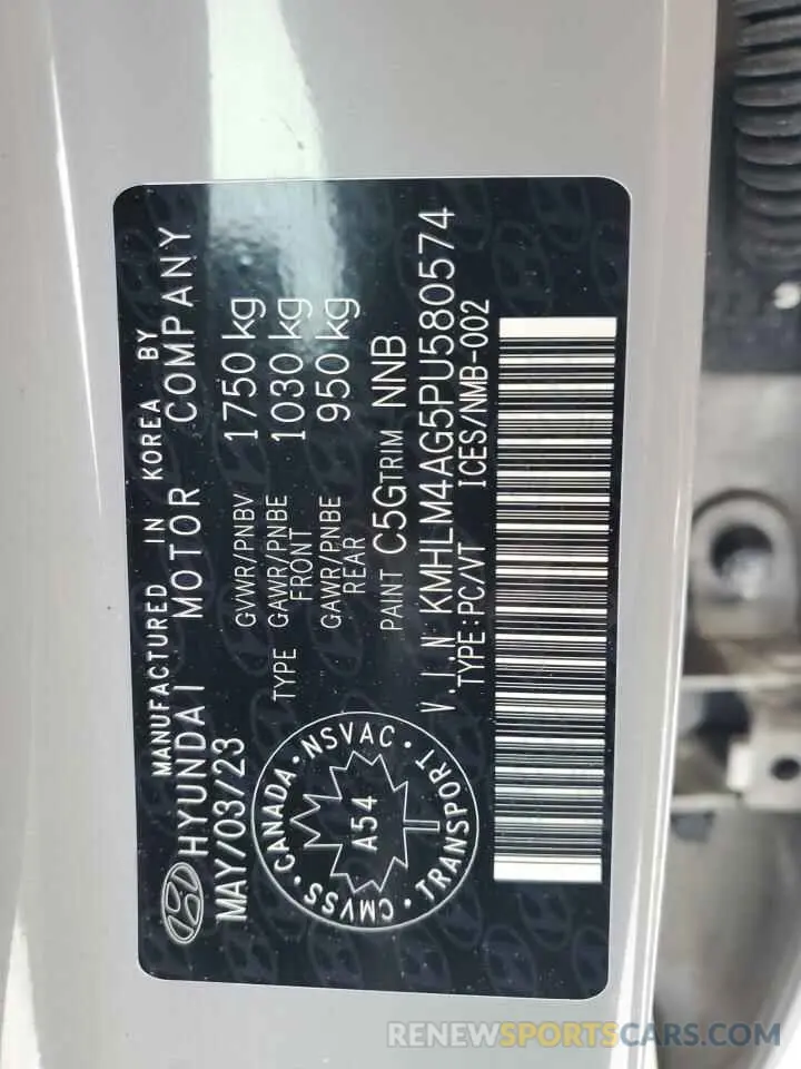 12 fotografías del automóvil dañado KMHLM4AG5PU580574 HYUNDAI ELANTRA 2023