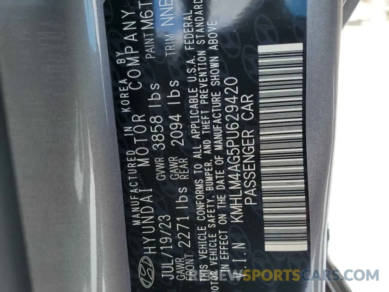 16 fotografías del automóvil dañado KMHLM4AG5PU629420 HYUNDAI ELANTRA 2023