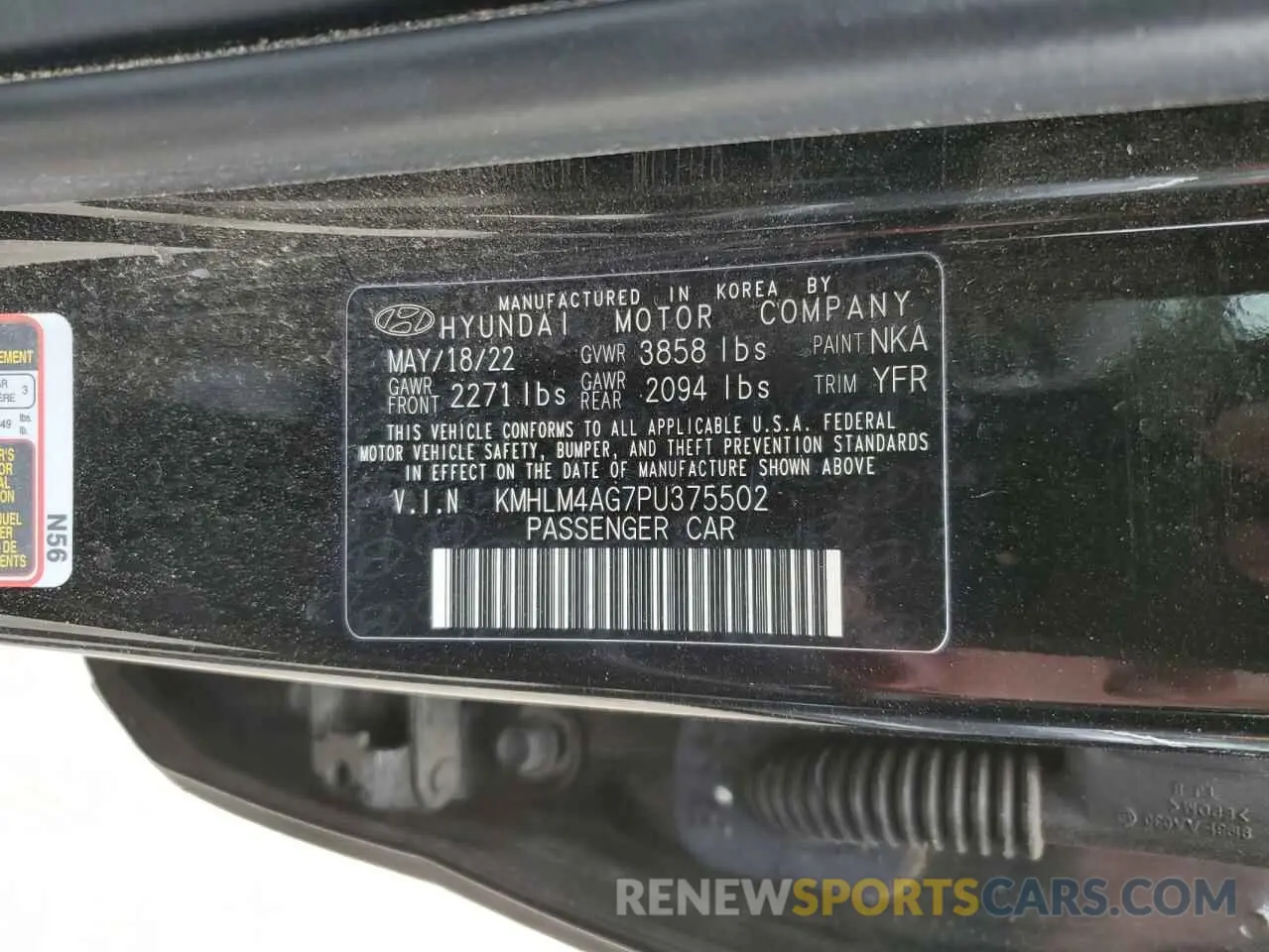 14 fotografías del automóvil dañado KMHLM4AG7PU375502 HYUNDAI ELANTRA 2023