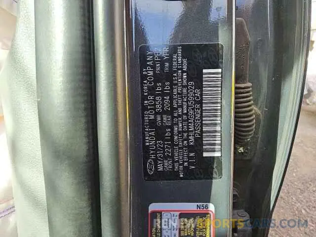 13 fotografías del automóvil dañado KMHLM4AG9PU599029 HYUNDAI ELANTRA 2023