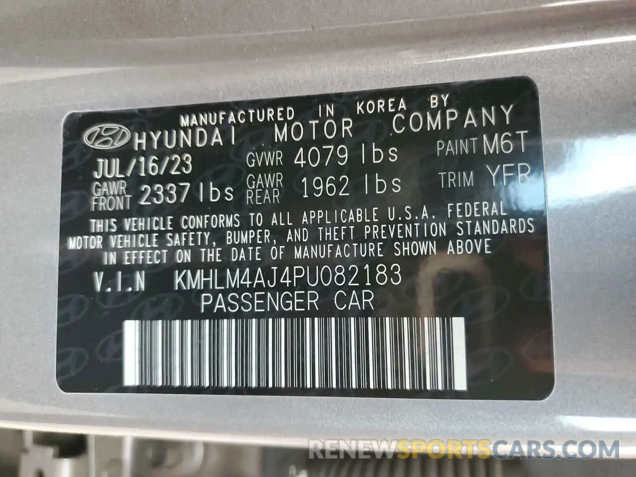 14 fotografías del automóvil dañado KMHLM4AJ4PU082183 HYUNDAI ELANTRA 2023