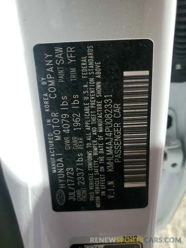 13 fotografías del automóvil dañado KMHLM4AJ4PU082331 HYUNDAI ELANTRA 2023
