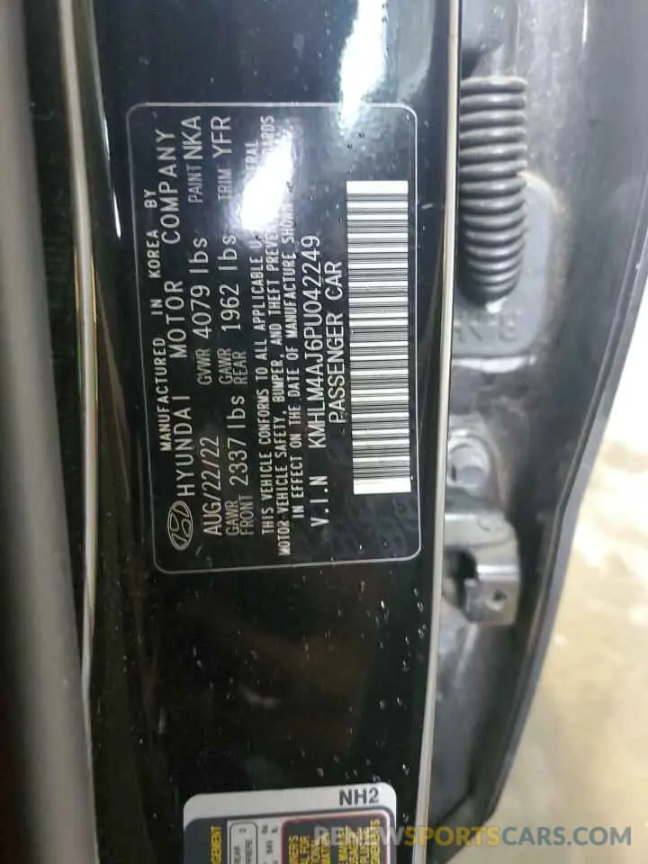 15 fotografías del automóvil dañado KMHLM4AJ6PU042249 HYUNDAI ELANTRA 2023