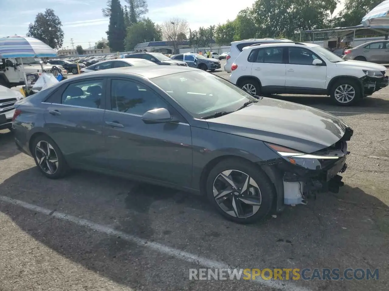 4 fotografías del automóvil dañado KMHLN4AJ1PU084180 HYUNDAI ELANTRA 2023