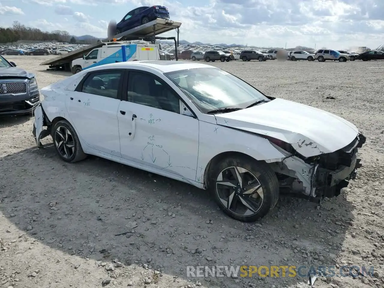 4 fotografías del automóvil dañado KMHLN4AJ7PU070381 HYUNDAI ELANTRA 2023