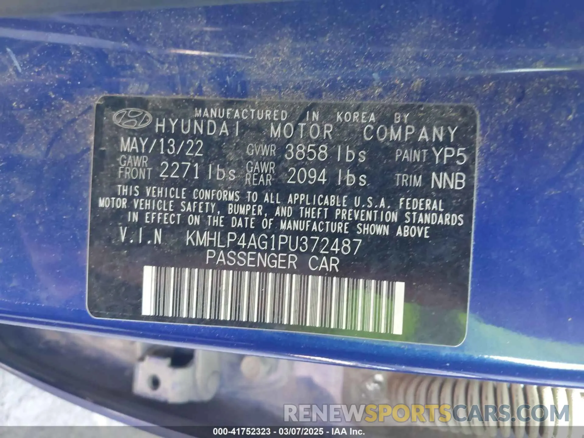 9 fotografías del automóvil dañado KMHLP4AG1PU372487 HYUNDAI ELANTRA 2023
