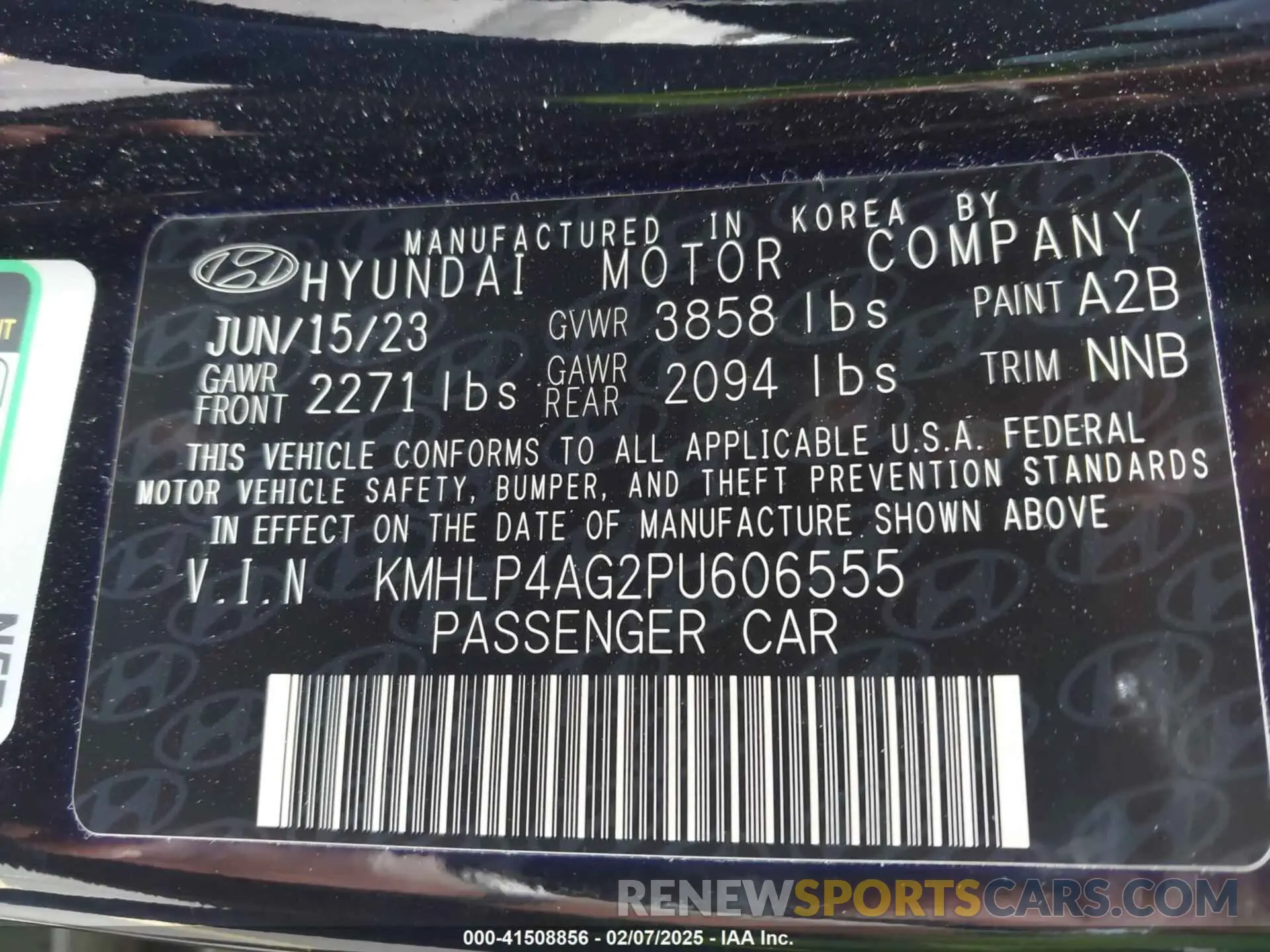 9 fotografías del automóvil dañado KMHLP4AG2PU606555 HYUNDAI ELANTRA 2023