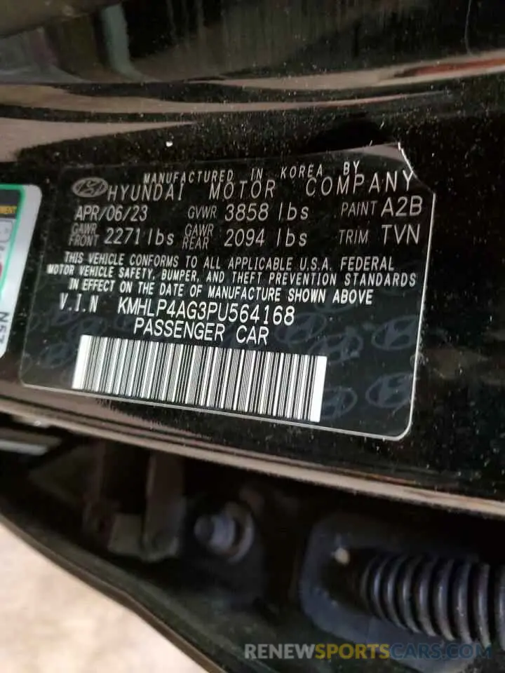 13 fotografías del automóvil dañado KMHLP4AG3PU564168 HYUNDAI ELANTRA 2023