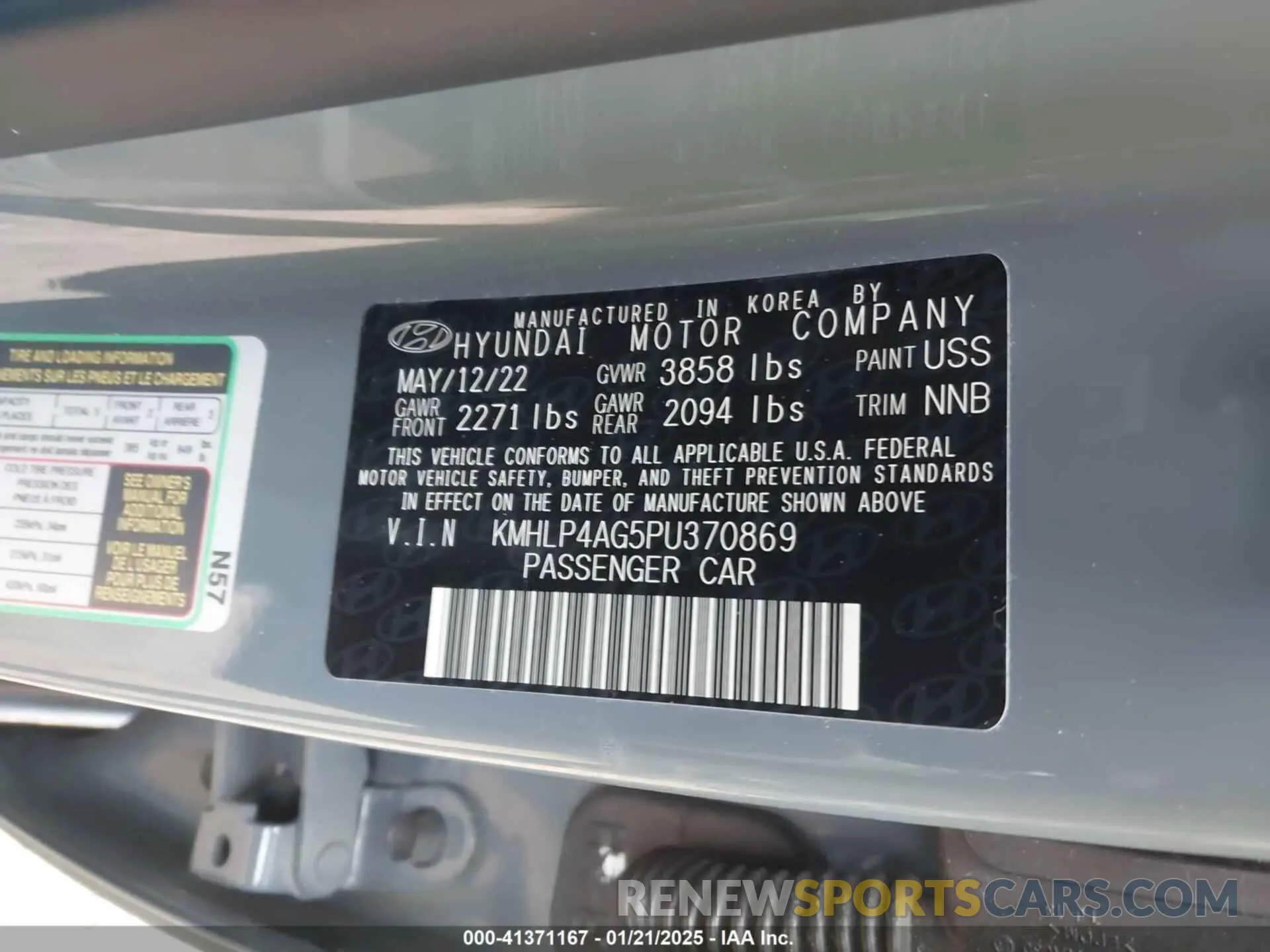 9 fotografías del automóvil dañado KMHLP4AG5PU370869 HYUNDAI ELANTRA 2023
