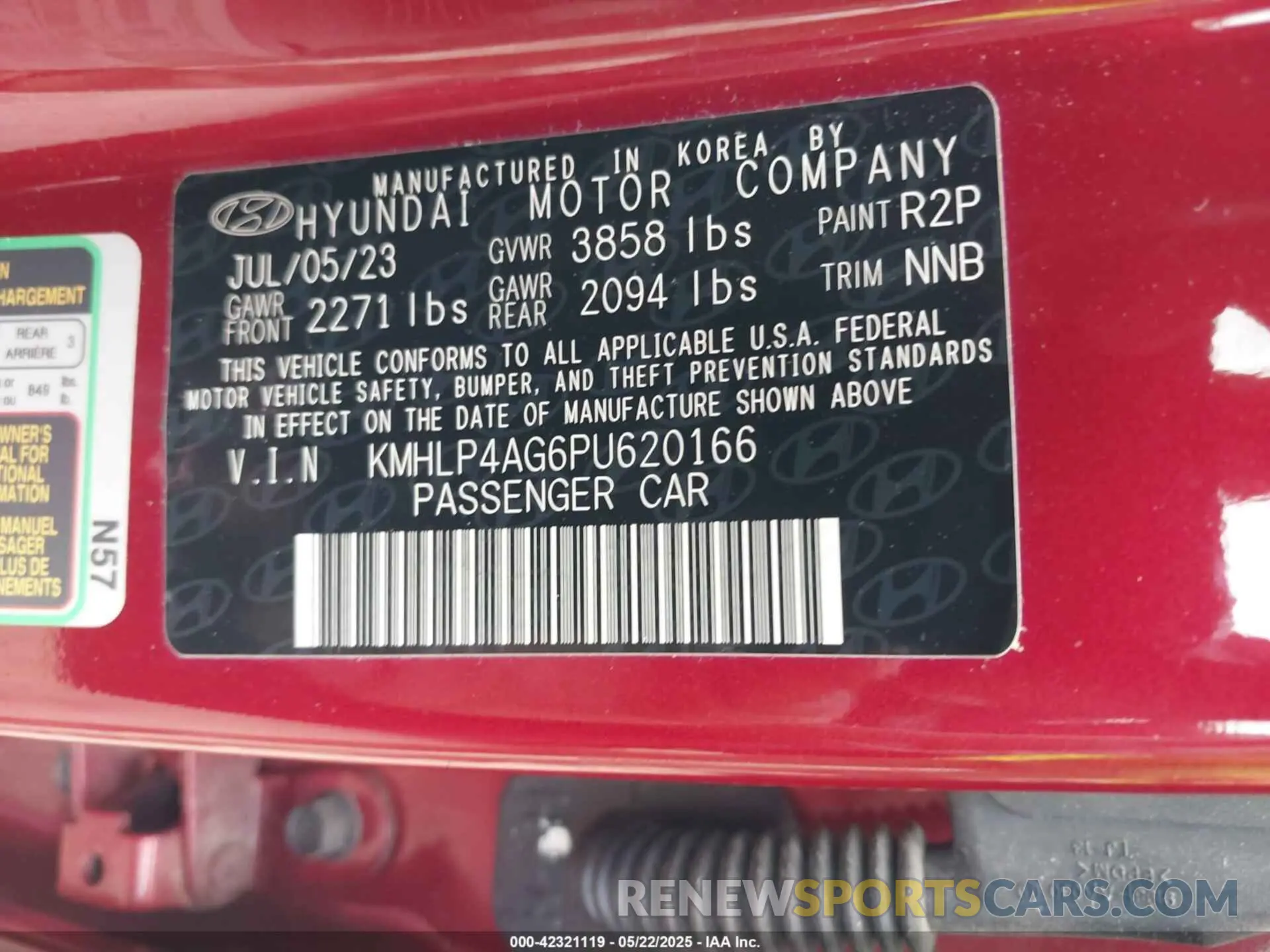 9 fotografías del automóvil dañado KMHLP4AG6PU620166 HYUNDAI ELANTRA 2023