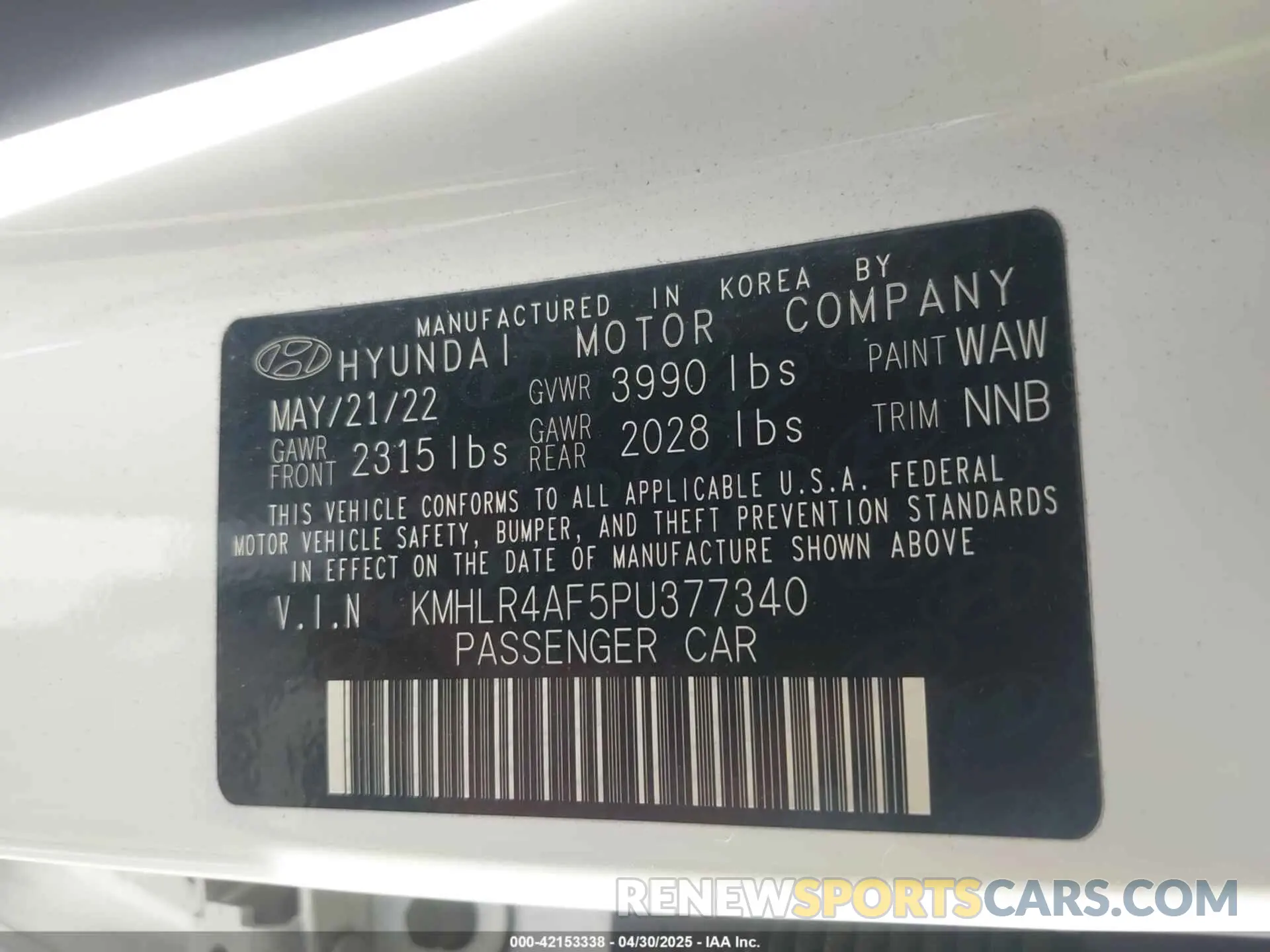 9 fotografías del automóvil dañado KMHLR4AF5PU377340 HYUNDAI ELANTRA 2023