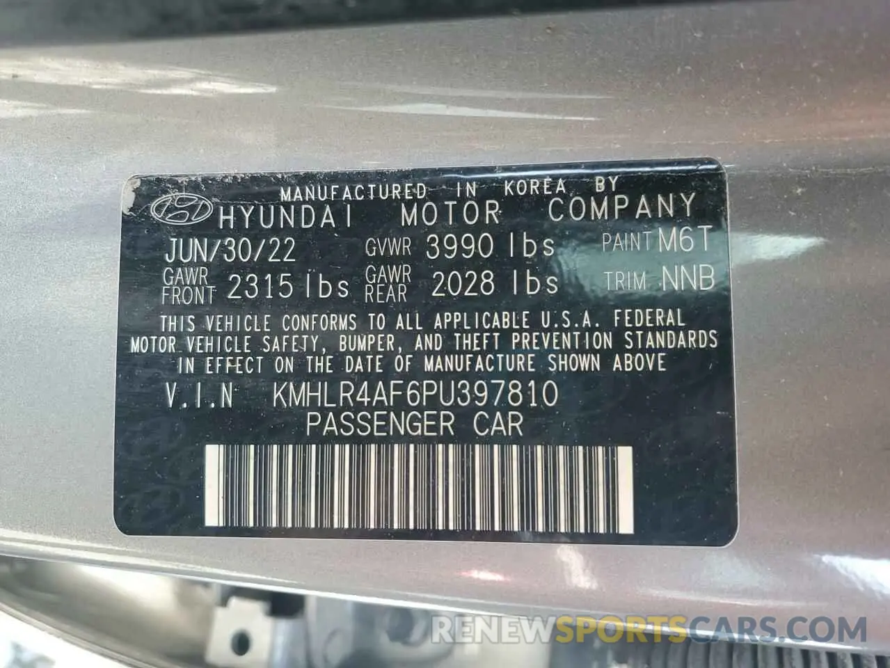 12 fotografías del automóvil dañado KMHLR4AF6PU397810 HYUNDAI ELANTRA 2023