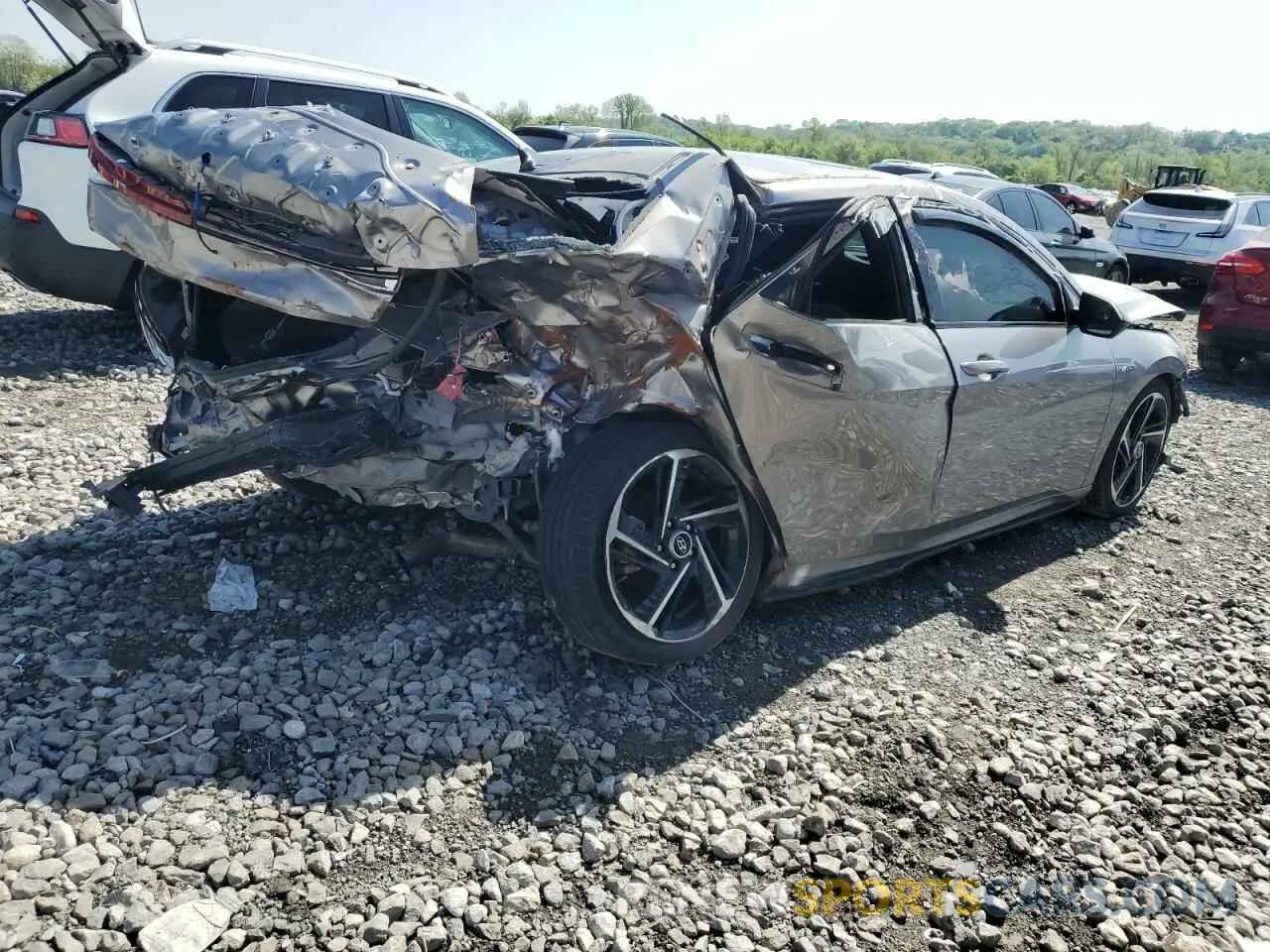3 fotografías del automóvil dañado KMHLR4AF6PU397810 HYUNDAI ELANTRA 2023