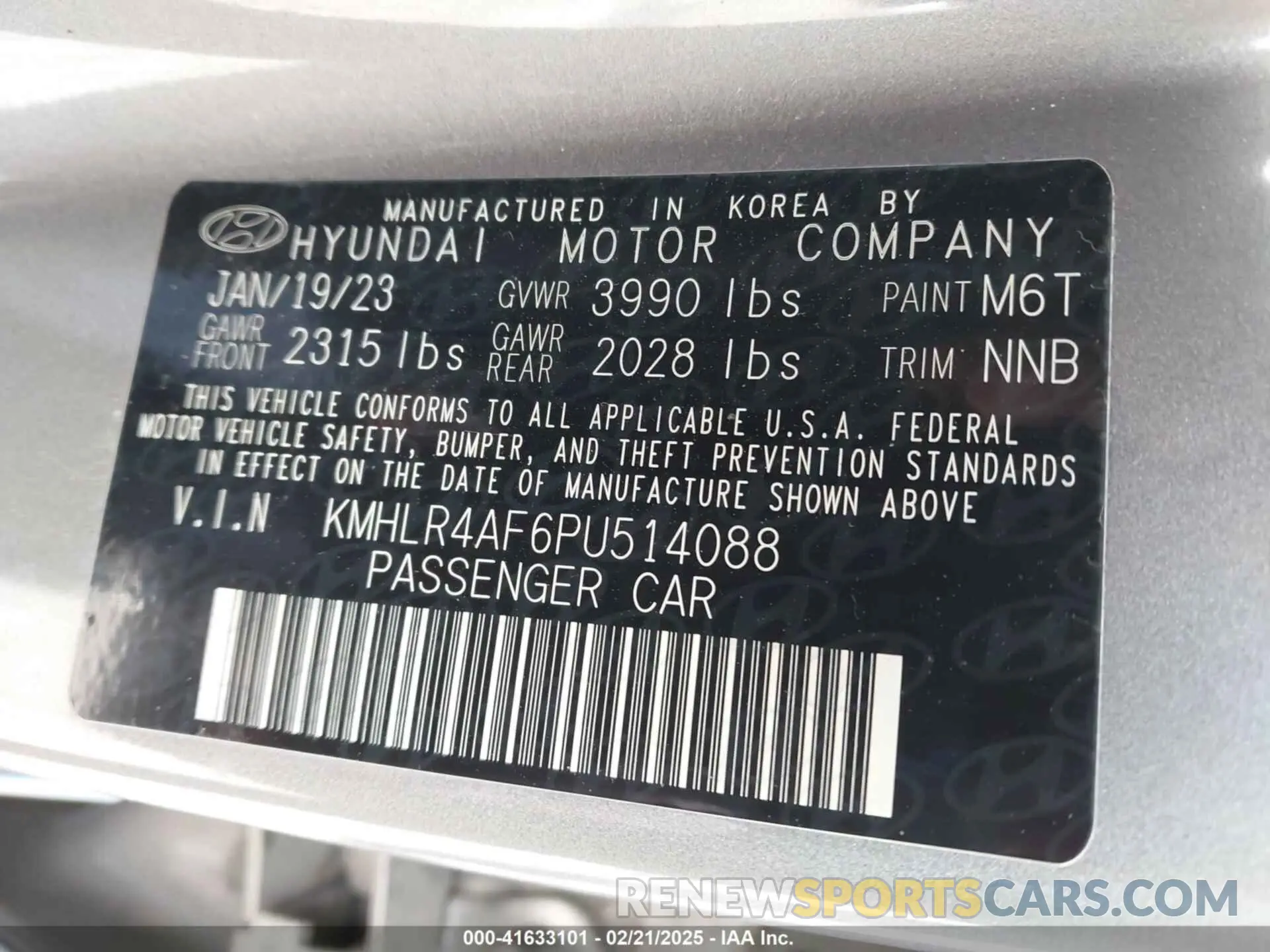 9 fotografías del automóvil dañado KMHLR4AF6PU514088 HYUNDAI ELANTRA 2023