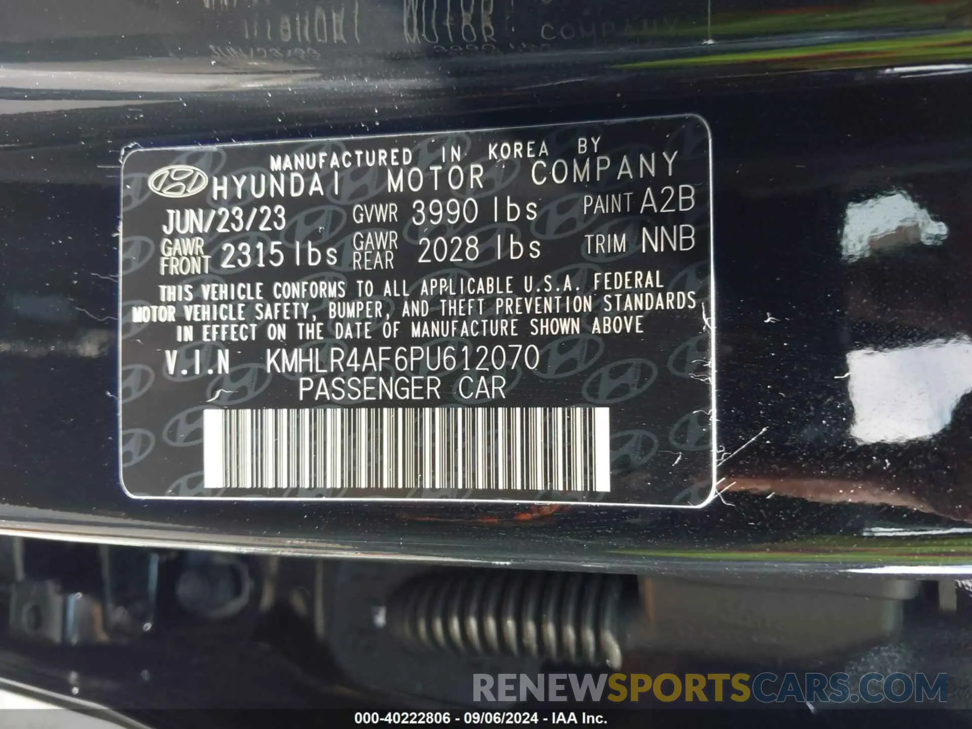 9 fotografías del automóvil dañado KMHLR4AF6PU612070 HYUNDAI ELANTRA 2023