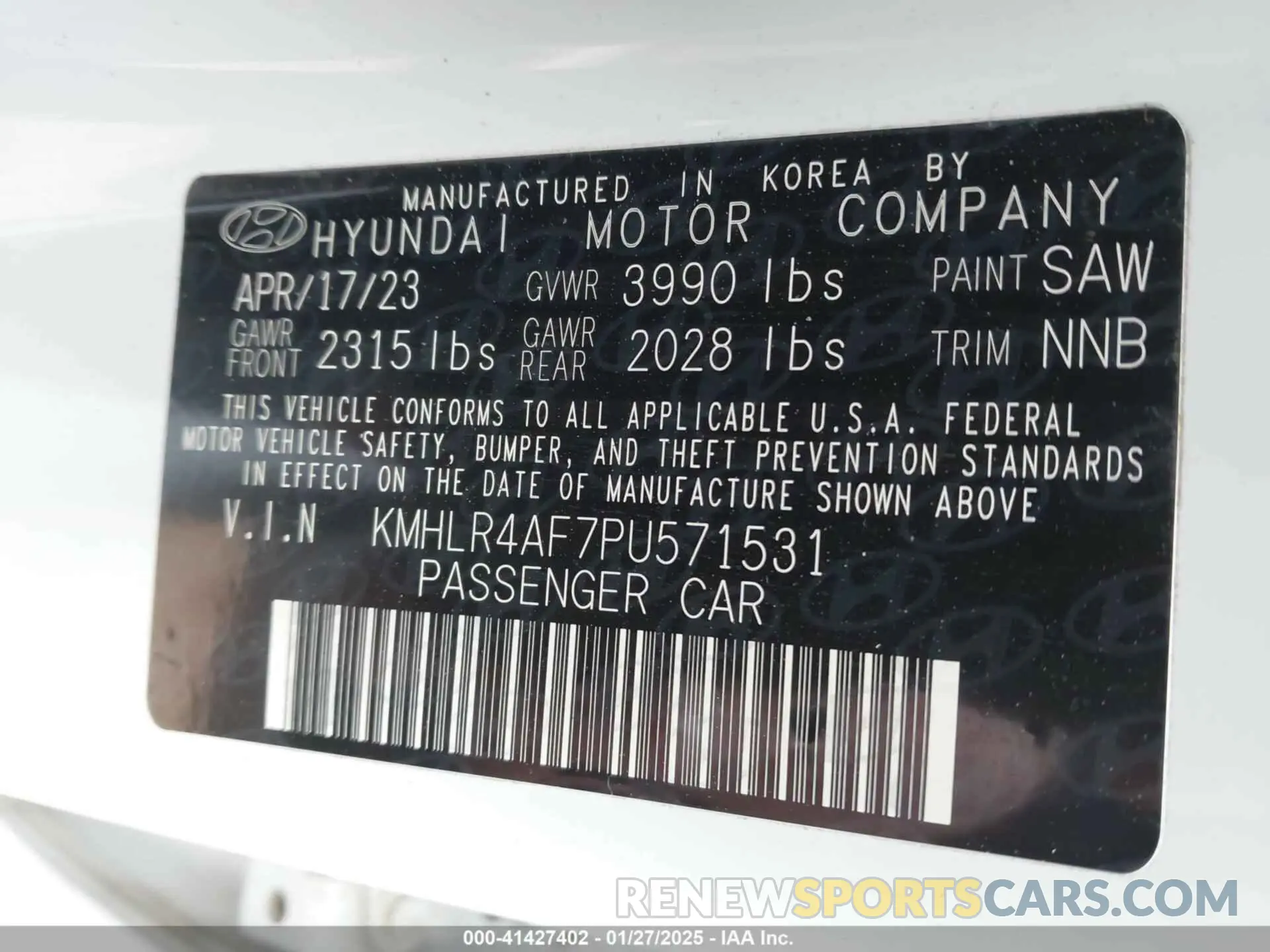 9 fotografías del automóvil dañado KMHLR4AF7PU571531 HYUNDAI ELANTRA 2023