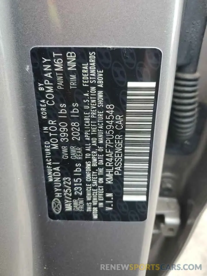 13 fotografías del automóvil dañado KMHLR4AF7PU594548 HYUNDAI ELANTRA 2023