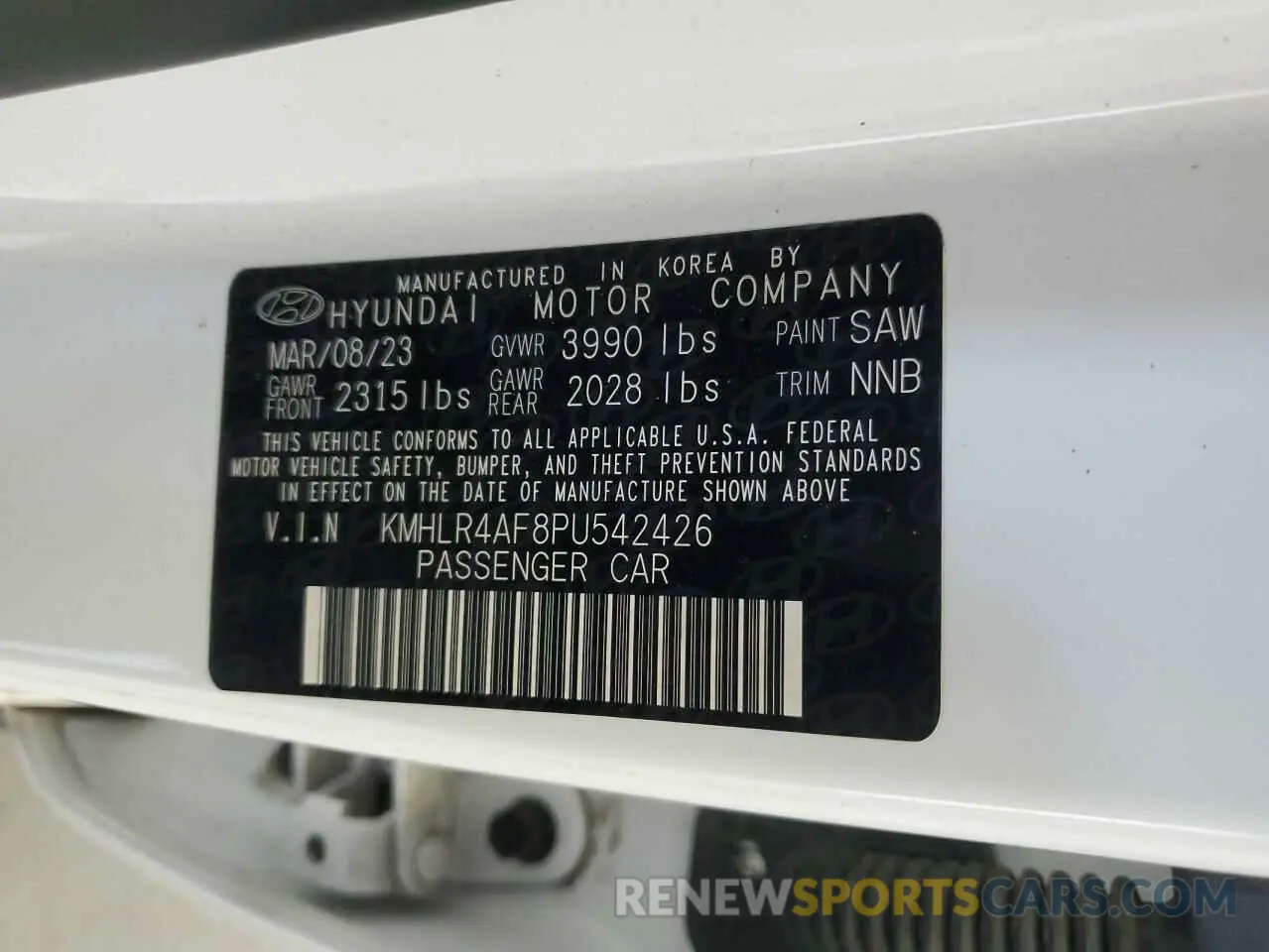 13 fotografías del automóvil dañado KMHLR4AF8PU542426 HYUNDAI ELANTRA 2023