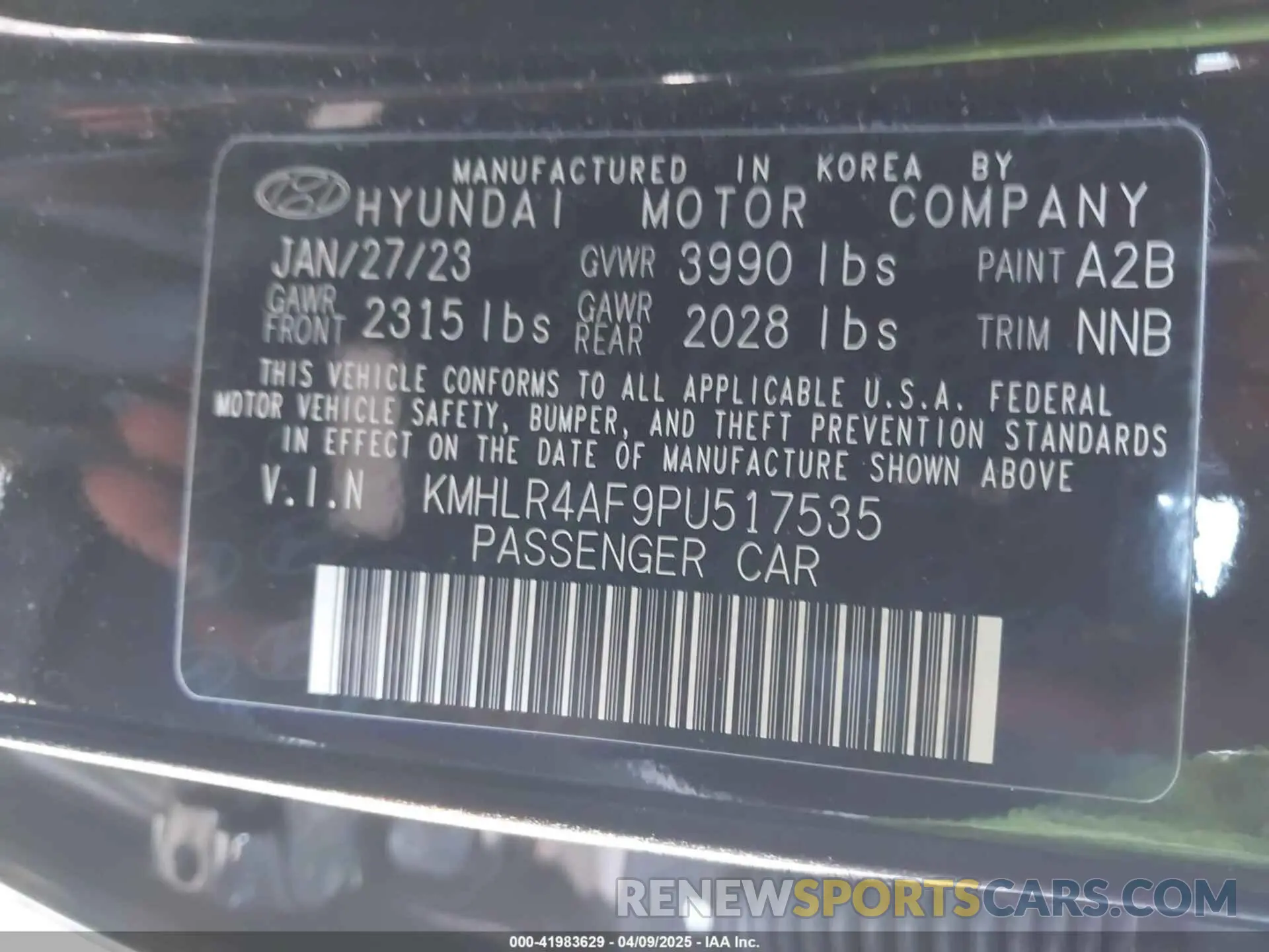 9 fotografías del automóvil dañado KMHLR4AF9PU517535 HYUNDAI ELANTRA 2023