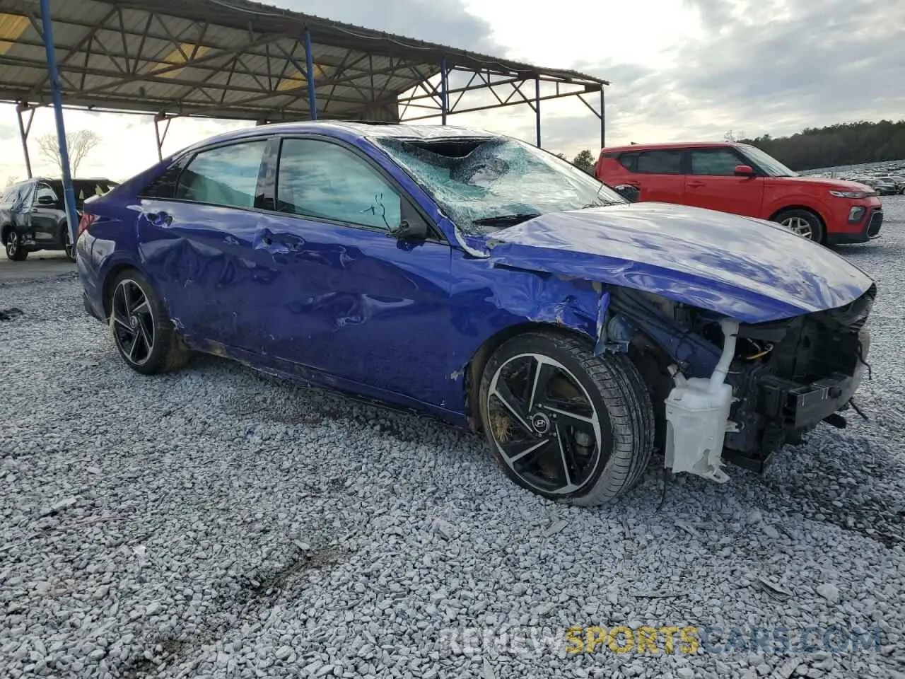 4 fotografías del automóvil dañado KMHLR4AFXPU491124 HYUNDAI ELANTRA 2023